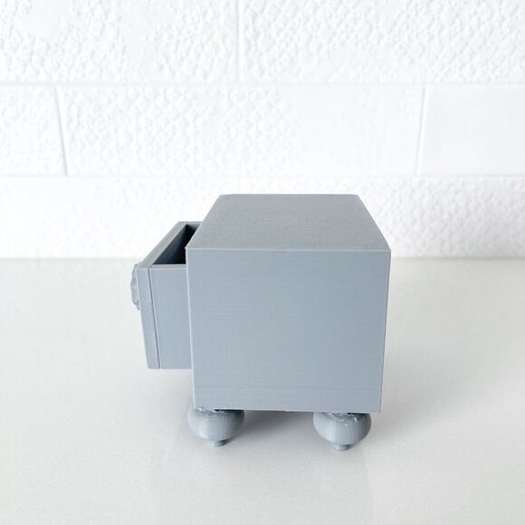 Miniature Barbie Nightstands (Set of 2) Gray 3D Printed Dollhouse Furniture - Picture 3 of 6